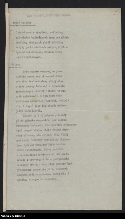 image.from.unit.number "Wnioski do Prezydium Rady Ministrów - Min. Robót Publ., Min. Sprawiedliwości, Min. Spr. Wojsk., Min. Spr. Wewn."