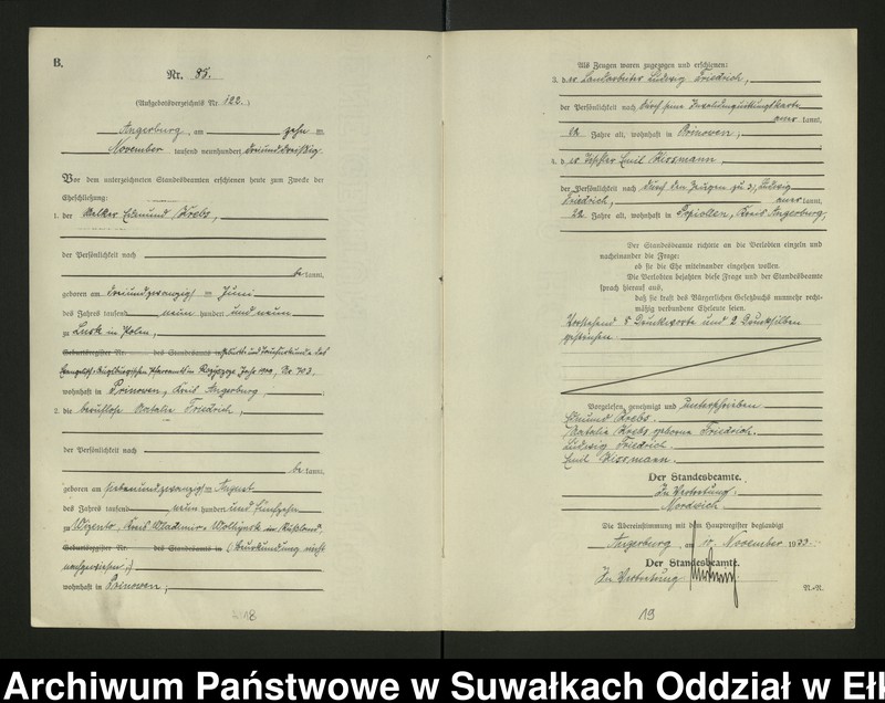 image.from.unit.number "B2. Heirats - Register (Neben - Register) Standesamt Angerburg Ostpr. einschl. der Standesamtsbezirk, Gross Strengeln, Kehlen und Prinowen"