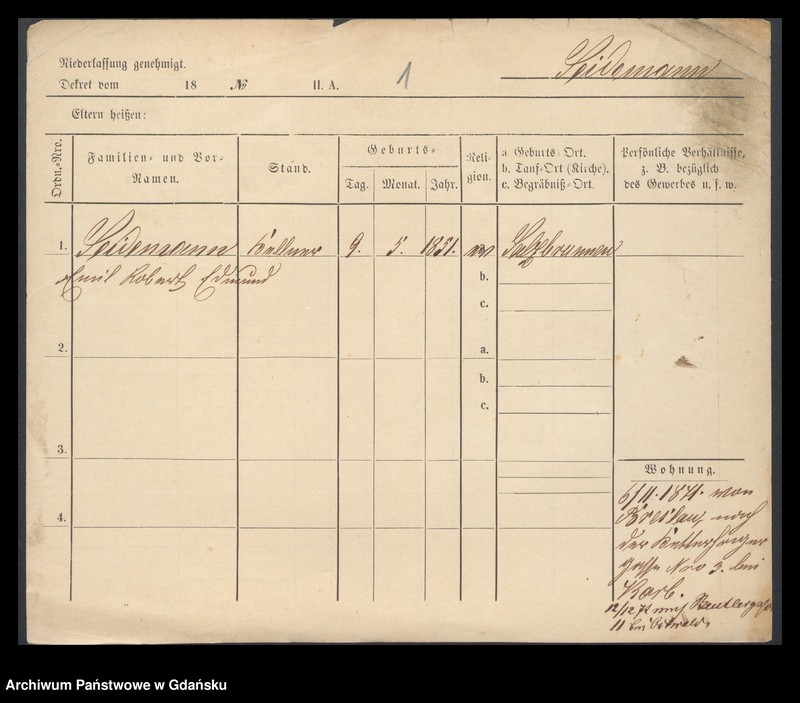 image.from.unit.number "Karty meldunkowe: Seidemann - Sekus"