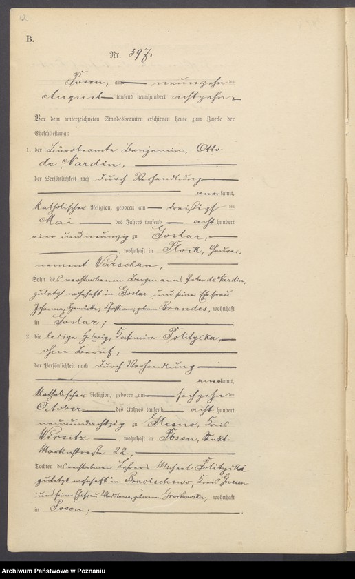 Obraz 14 z jednostki "Księga miejscowa małżeństw tom III [Rejestr główny małżeństw]"