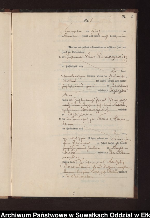image.from.unit.number "Heiraths-Neben-Register des Preussischen Standes-Amtes Gr. Konopken Kreis Loetzen"