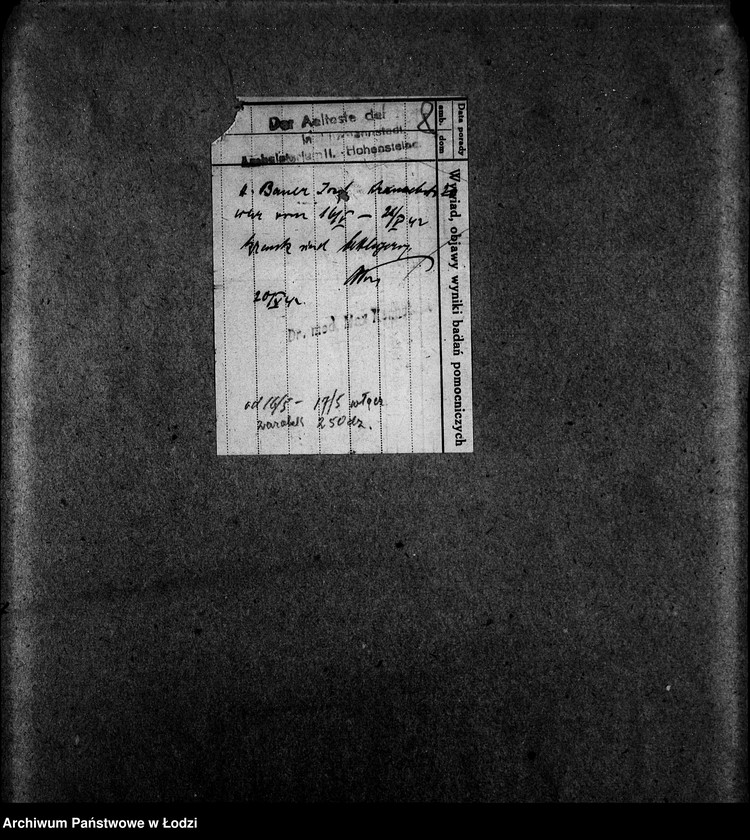 Obraz 11 z jednostki "Schuhmacher-Abteilung [Zasiłki chorobowe dla pracowników wydziału, listy pracowników, zaświadczenia lekarskie]"