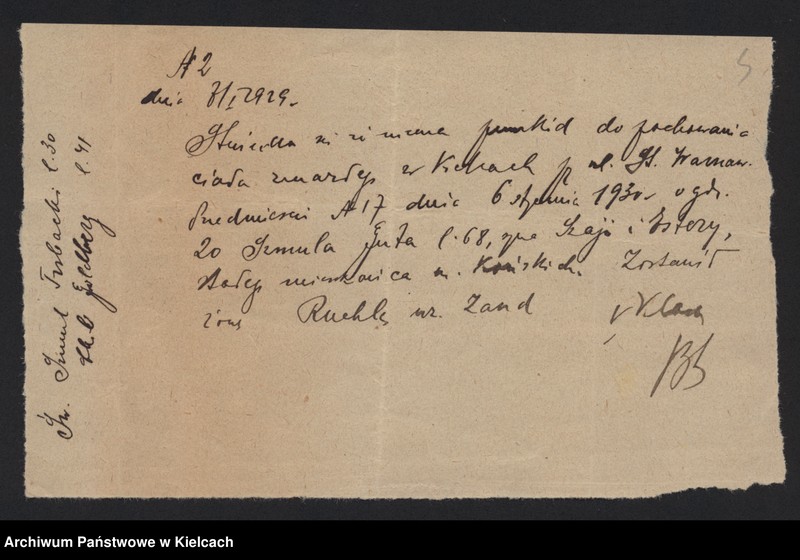image.from.unit.number "Załączniki do akt zgonu Okręgu Bożniczego Kielce za rok 1930"