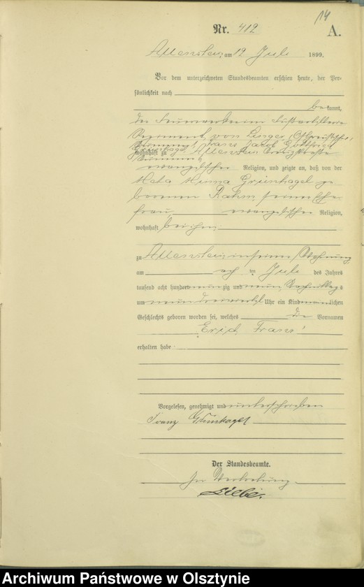 image.from.unit.number "Geburts-Haupt-Register Tom II,Nr 400 - 792"