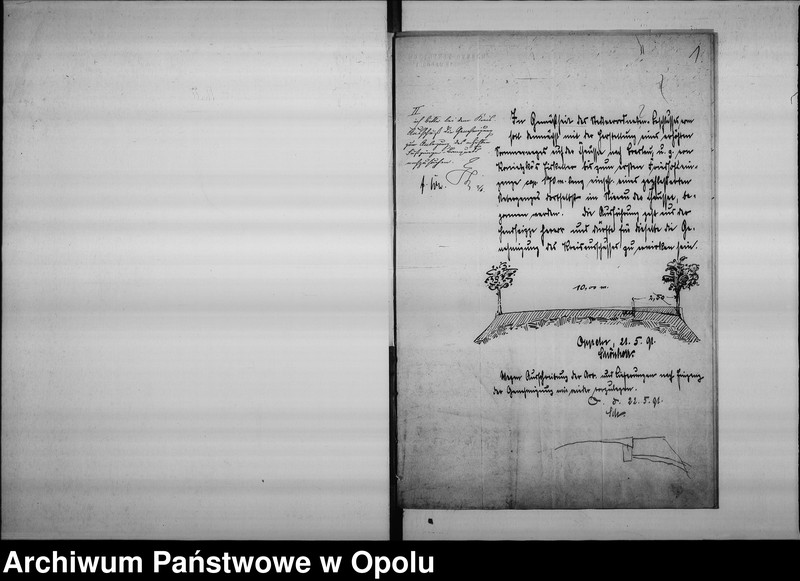 Obraz 5 z jednostki "Acta des Magistrats zu Oppeln betreffend Anlage eines Fussweges auf der Oppeln-Breslauer Chaussen nach dem Friedhofe zu. Vol. I"
