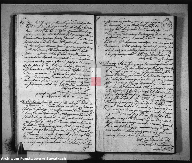 image.from.unit.number "Akta zmarłych gminy seyneńskiey w roku 1823."