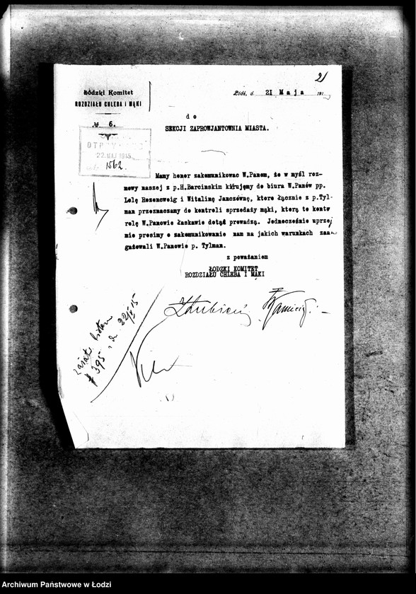 Obraz 9 z jednostki "Korespondencja Sekcji Zaprowiantowania Miasta"