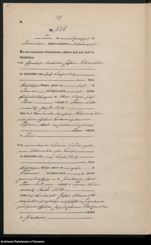 Obraz 11 z jednostki "Księga miejscowa małżeństw tom III [Rejestr główny małżeństw]"