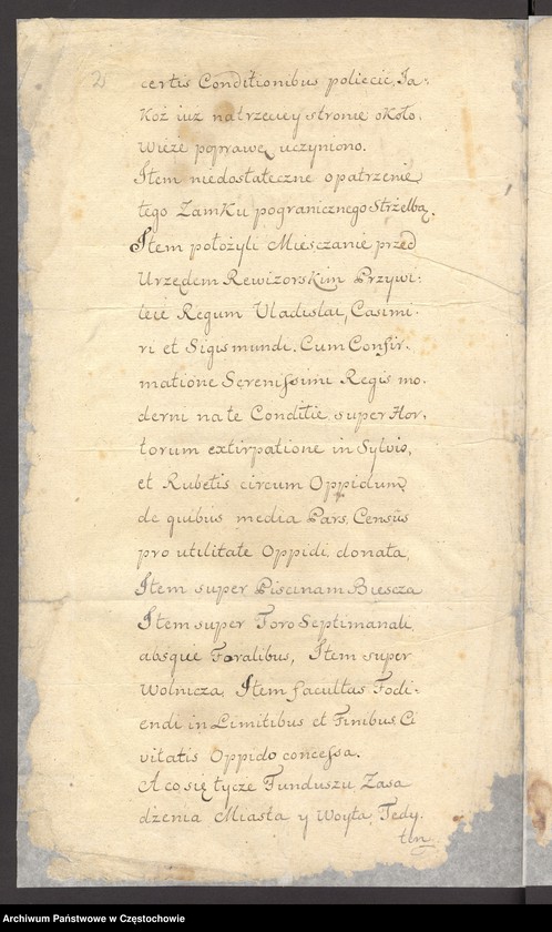 image.from.unit "Rewizja zamku i miasta Krzepic w Województwie Krakowskim będącego.[Odpis lustracji miasta Krzepic z 1564 roku wykonany w Warszawie 21 czerwca 1783 roku przez A. Mikorskiego Ra/.../]"