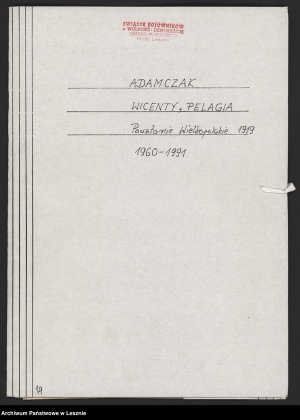image.from.unit.number "Adamczak Wincenty, Adamczak Pelagia - Powstanie Wielkopolskie 1919 "