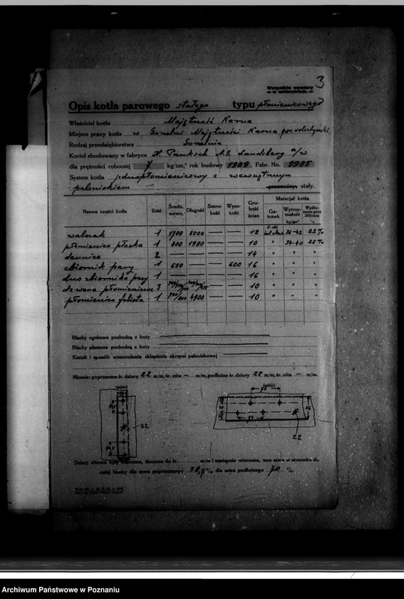 Obraz 7 z jednostki "Gorzelnia majętności Karna powiat wolsztyński nr woj. kotła 5246"