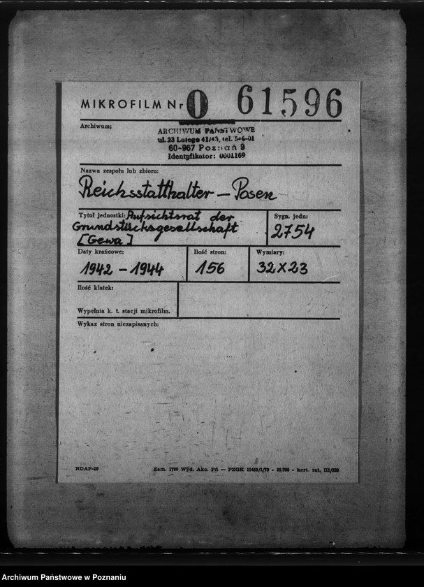 Obraz 2 z jednostki "Aufsichtsrat der Grundstücksgesellschaft - Gewa"