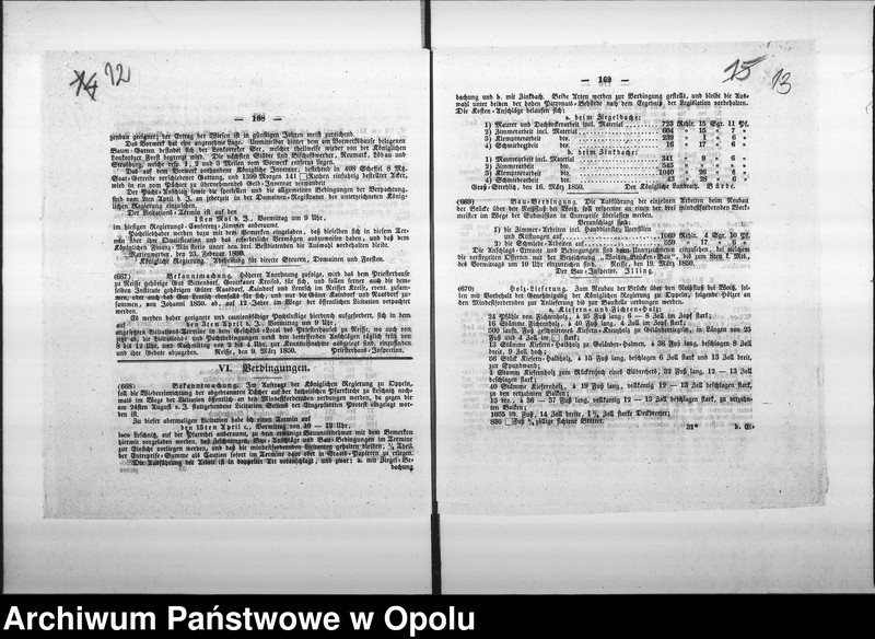 Obraz 12 z jednostki "Acta des Magistrats zu Oppeln betreffend die Prüfung der Anlage eines neuen massiven Töpfernhauses in der Besitzung No 3 b am Karlsplatze de anno 1850"