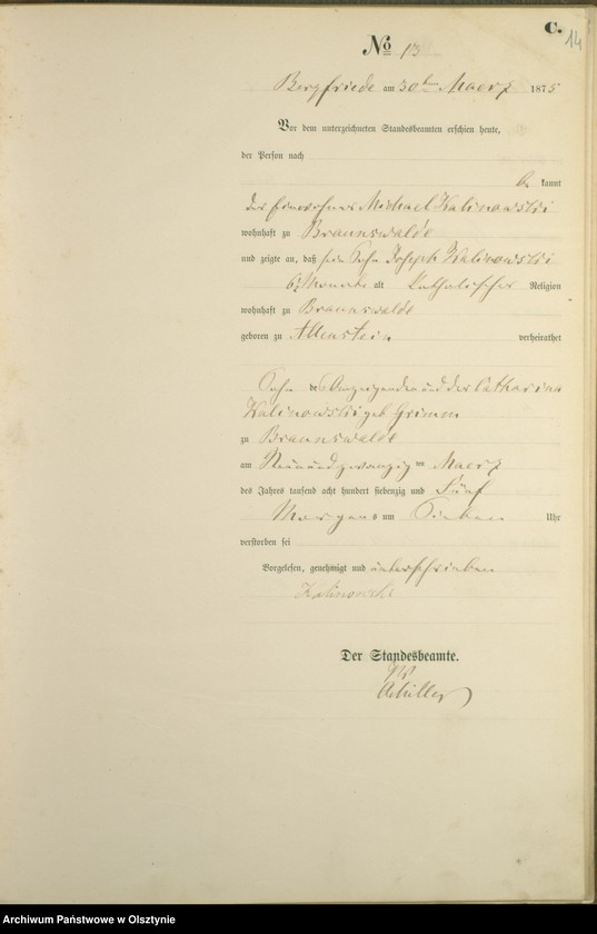 image.from.unit.number "Haupt-Sterbe-Register Nr 1 - 41"
