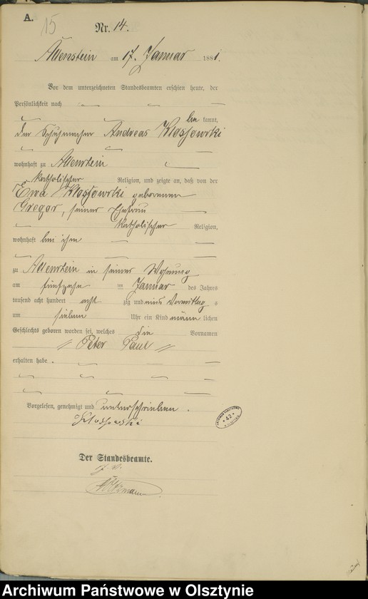 image.from.unit.number "Geburts-Haupt-Register Nr 1 - 316"