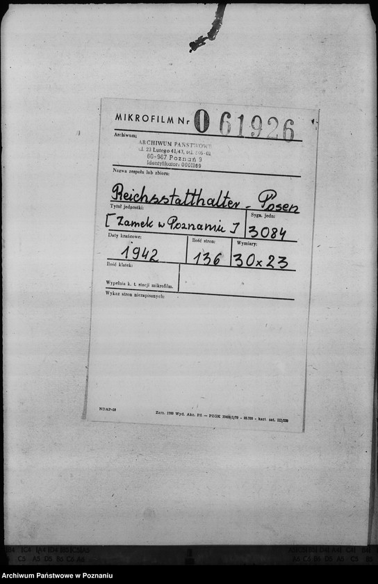 Obraz 2 z jednostki "Zamek w Poznaniu - Herstellungssumme der Innen- Ausstattung"