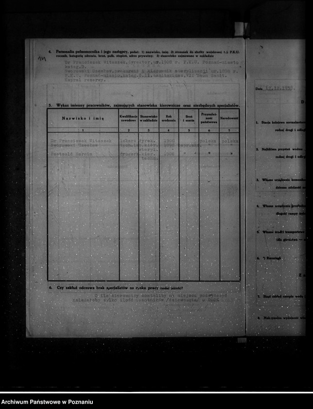 Obraz 18 z jednostki "Kwestionariusz zakładu "Catgut" /wytwórnia strun chirurgicznych i technicznych/"