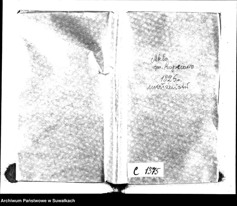 image.from.unit.number "Akta Zaślubionych Gminy Kopciowskiey Urzędnika Stanu Cywilnego na Rok 1825"