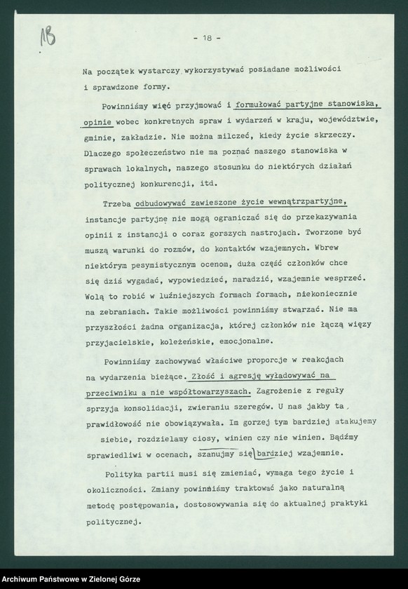 image.from.unit.number "Protokół z XI plenarnego posiedzenia KW nt. Zadania wojewódzkiej organizacji partyjnej przed XI Zjazdem PZPR. Załączniki. 10 listopada 1989"