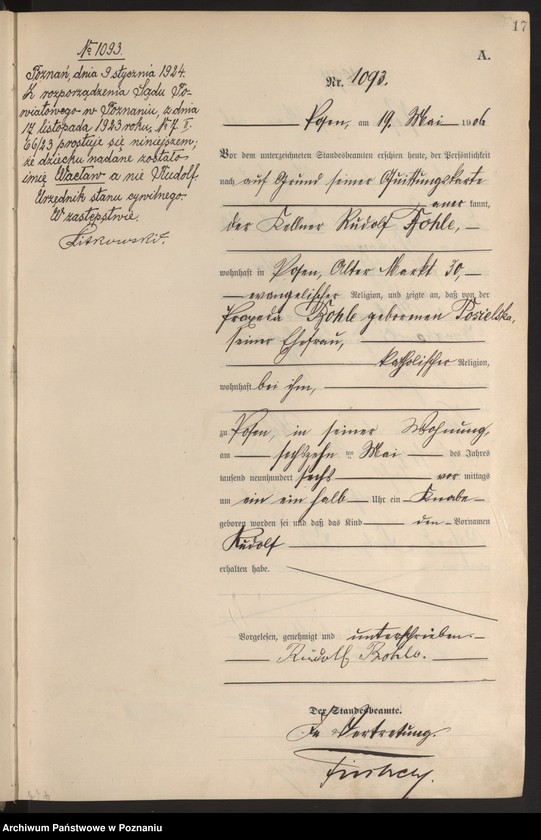 Obraz 19 z jednostki "Księga miejscowa urodzeń tom III"