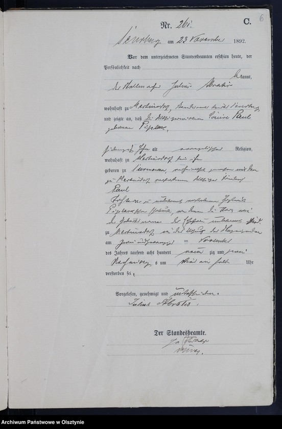 image.from.unit.number "Sterbe-Haupt-Register,Tom II,Nr 257 - 297"