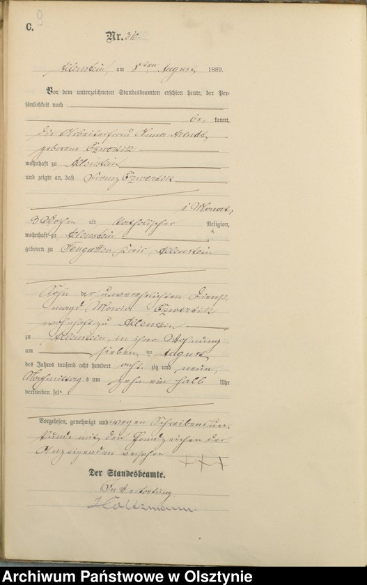 image.from.unit.number "Sterbe-=Haupt-Register Tom II,Nr 303 - 470"