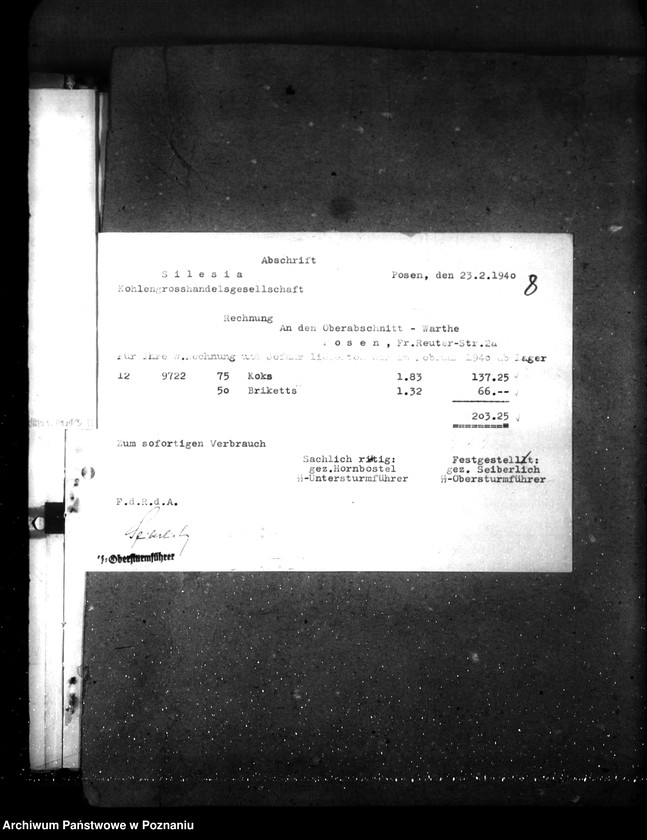 Obraz 12 z jednostki "Errichtung eines Selbstschutzes im Warthegau- Vorschuss"