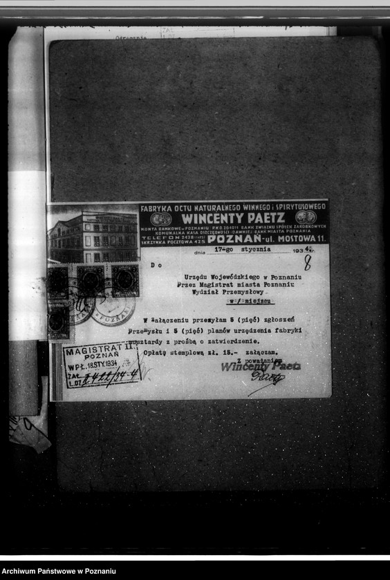 image.from.unit.number "Zatwierdzenie zakładu przemysłowego wytwórni musztardy W. Paetz w Poznaniu"
