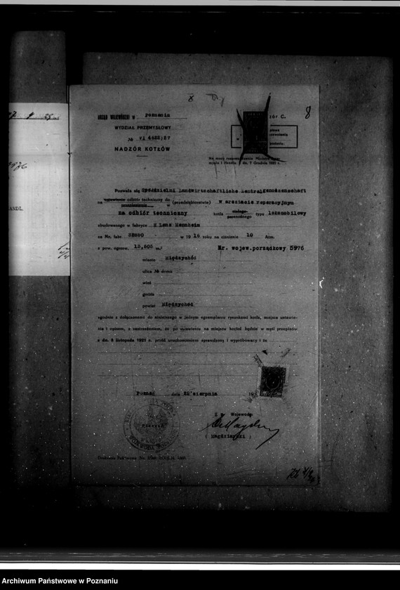 Obraz 12 z jednostki "Tartak parowy R. Nitsche w Boruji Starej powiat wolsztyński nr woj. kotła 5976"