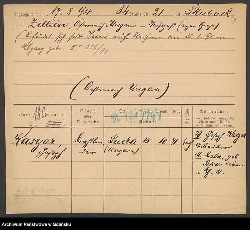 image.from.unit.number "Karty meldunkowe: Kasube - Katzwinkel"