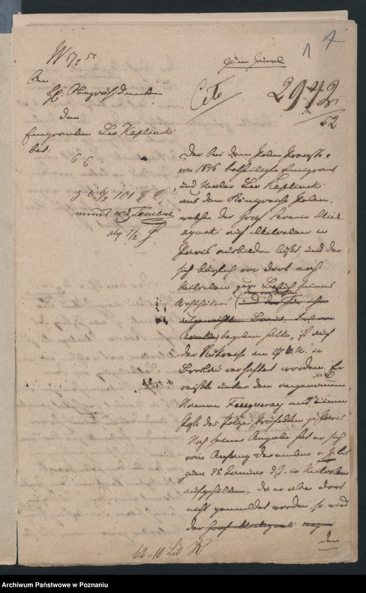 Obraz 5 z jednostki "A. betr. Leo Kaplinski, Maler, Gatte der Pflegetochter des Grafen Sewerin Mielżyński"