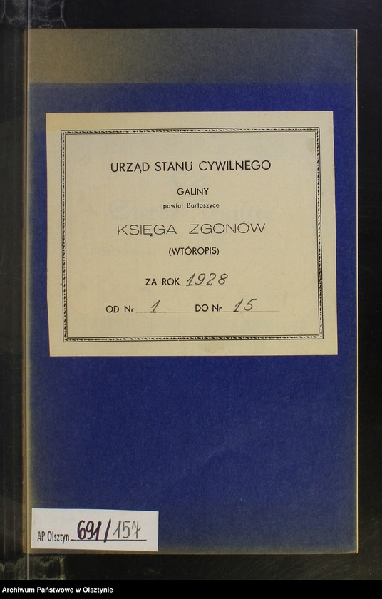 image.from.unit.number "Sterbe-Neben-Register Nr 1 - 15 [ Księga zgonów - wtóropis ]"