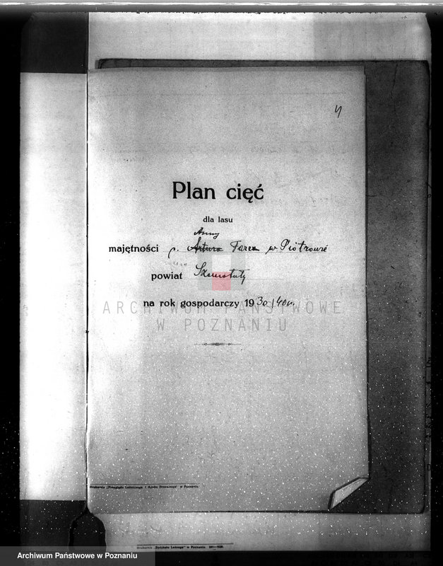 image.from.unit.number "Plan urządzenia gospodarstwa leśnego dla lasu Anny Far w Piotrowie powiat szamotulski 1930-1940"