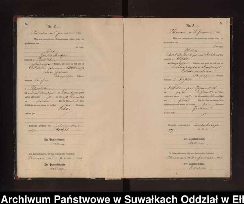 image.from.unit.number "Geburts-Neben-Register des Preussischen Standes-Amtes Rydzewen Kreis Loetzen"