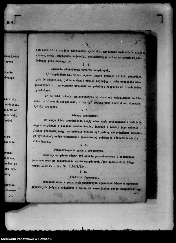 Obraz 8 z jednostki "Regulamin i instrukcje kancelaryjne Urzędu Wojewódzkiego Poznańskiego z późniejszymi poprawkami"