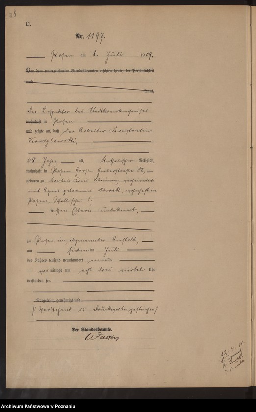 Obraz 6 z jednostki "Księga miejscowa zgonów tom III [Rejestr główny zgonów]"