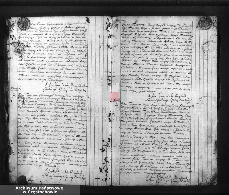 Obraz 4 z jednostki "Akta cywilne urodzeń gminy Truskolasy od dnia 1 miesiąca maja 1809 roku do dnia 30 miesiąca kwietnia 1810 roku wpisane"