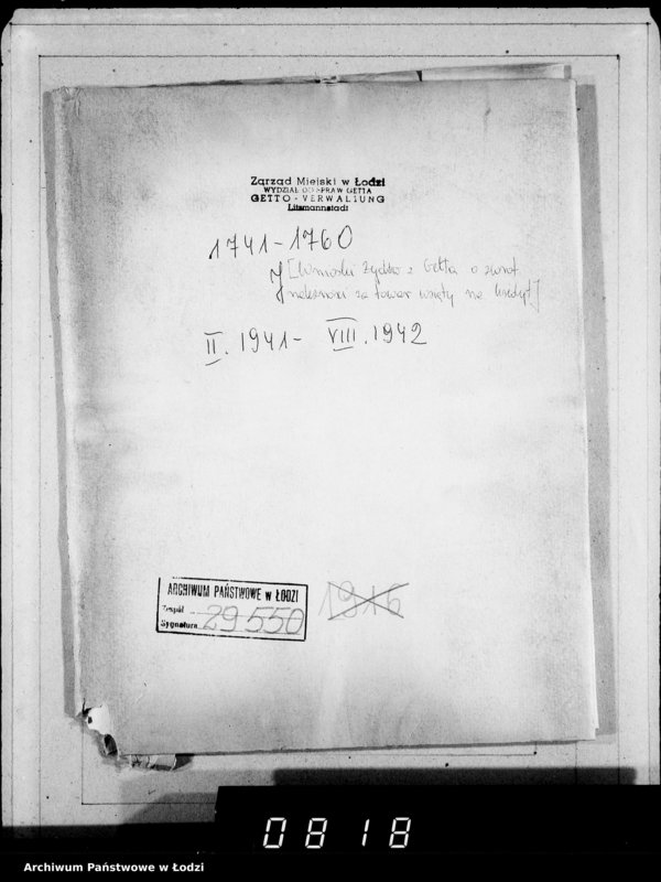 Obraz 4 z jednostki "J 1741-1760 [Wnioski Żydów z Getta o zwrot należności za towar wzięty na kredyt]"