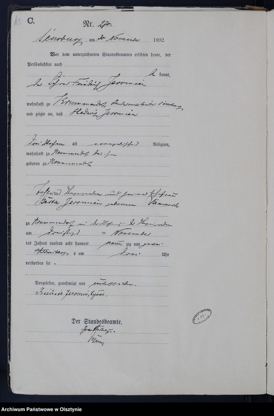 image.from.unit.number "Sterbe-Haupt-Register,Tom II,Nr 257 - 297"