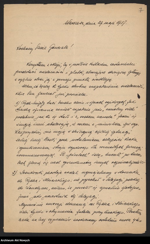 image.from.unit.number "Modelski Izydor, pułkownik. Sytuacja w Polsce. Stosunki w wojsku i w obozie rządzącym."