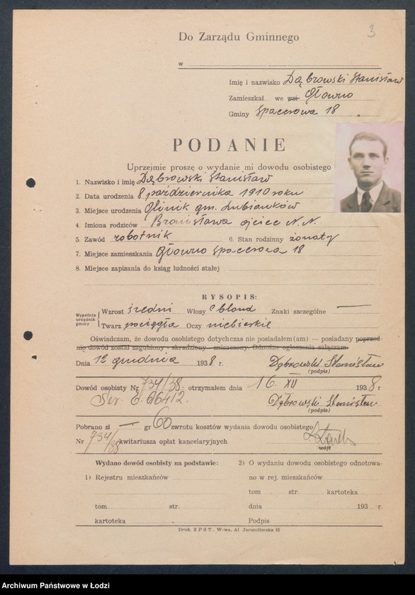 image.from.unit.number "Podania o wydanie dowodów osobistych. Litery D -F"