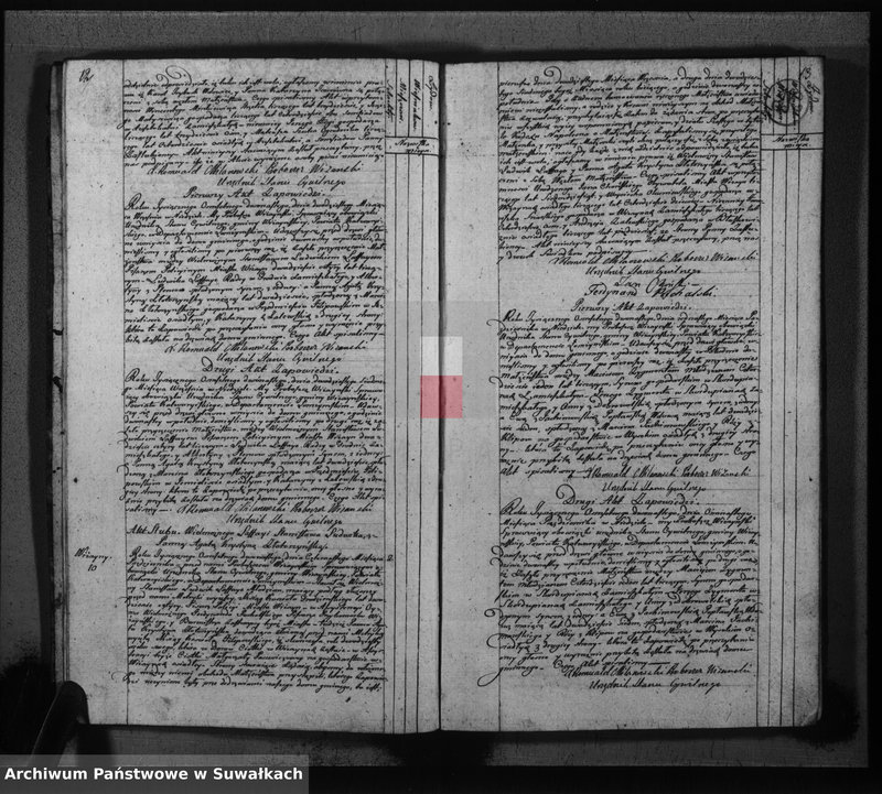 image.from.unit.number "Księga do zapisywania aktów cywilnych małżeństwa gminy wiżajńskiey, departamentu łomżyńskiego, powiatu kalwaryjskiego"