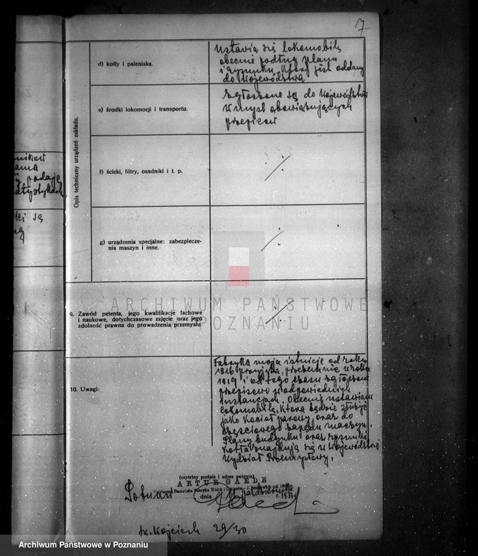 image.from.unit.number "Zatwierdzenie zakładu przemysłowego /urządzenia kotłowni/ Firmy Artur Gaede /fabryka wódek i likierów/ w Poznaniu"