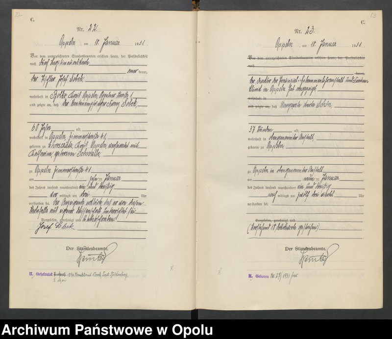 Obraz 15 z jednostki "[Rejestr zgonów] 1931 Tom I Nr 1-467"