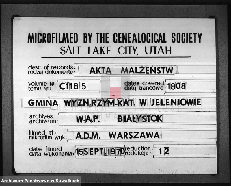 image.from.unit.number "Akta Małżeństwa Gminy Jeleniewskiey Roku 1808"