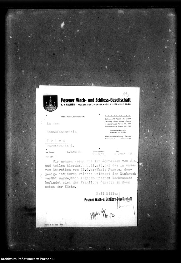 Obraz 17 z jednostki "[Korespondencja w sprawie strzeżenia obiektów Domu]."