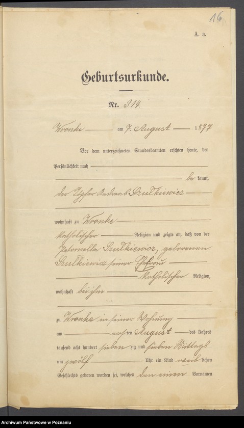 Obraz 18 z jednostki "Die von den Verlobten beigebrachten Urkunden zur Eheschliessung pro 1901. Vol XVI"