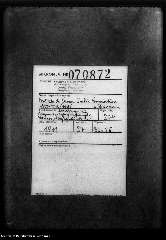 Obraz 2 z jednostki "Kreis Wongrowitz (Wągrowiec). Wykazy miejscowych Niemców, którzy zginęli w 1939 roku - korespondecja"