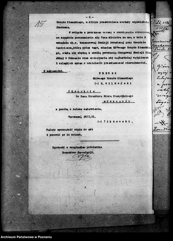 image.from.unit.number "Sprawy agrarnej reformy Urząd Osadniczy - organizacja"