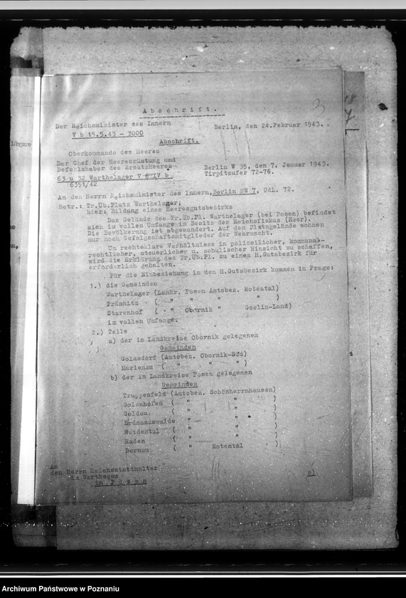 Obraz 7 z jednostki "Poligon wojskowy w Biedrusku, wstrzymanie planowania nad zabudową Łodzi i Poznania"